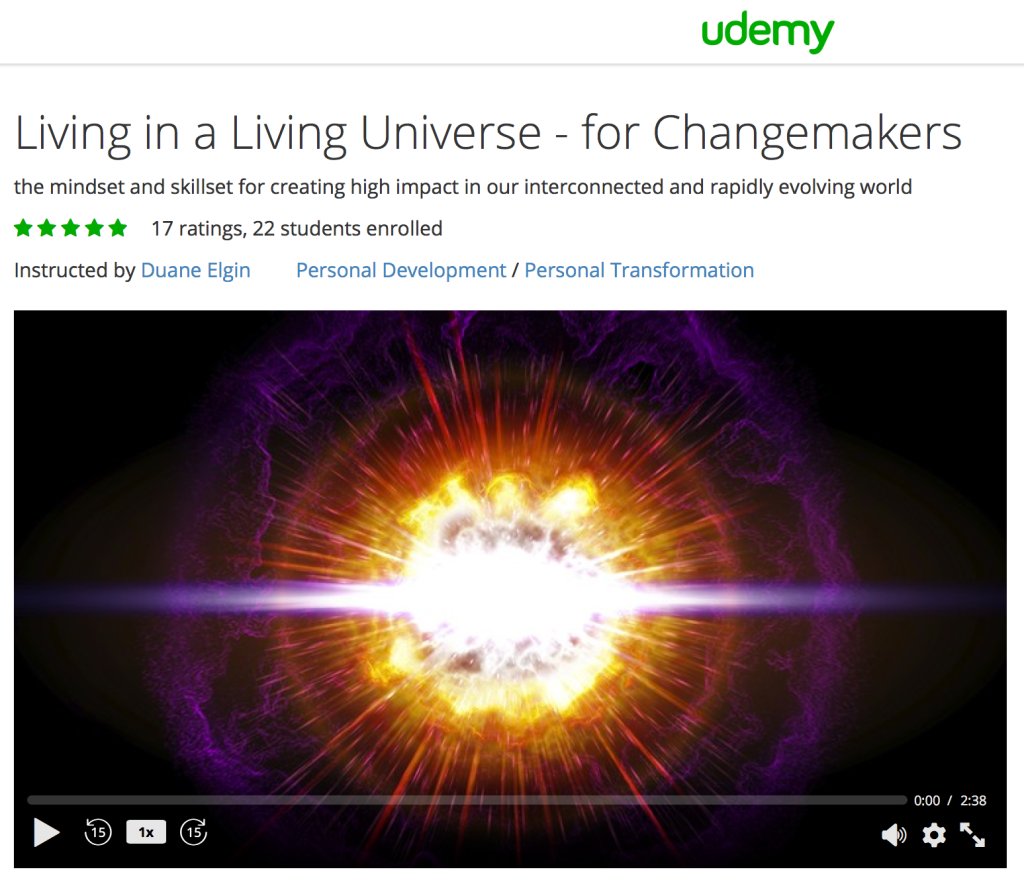 Living in a Living Universe Udemy Course